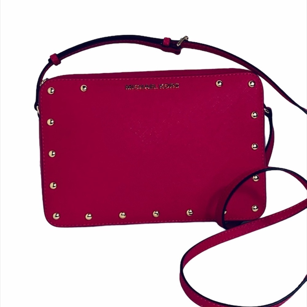 Michael Kors Sandrine Stud EWCrossbody Bag pink